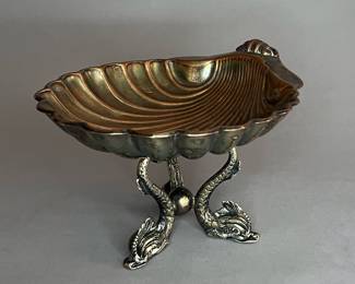 Silver Plated Dolphin Footed Bon Bon Dish