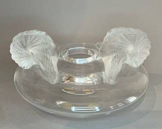 Vintage Lalique Santorin Crystal Vase Designed by Marie-Claude Lalique