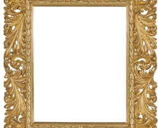 1268 A carved giltwood frame With bellflower trim and acanthus leaf openwork Inner: 26.5" H x 21.375" W; Outer: 39" H x 34.25" W x 2" D Estimate: $400 - $600