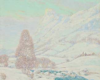 1200 William Henry Singer Jr. (1868-1943) "The Crown of Gold," 1921 Oil on canvas Signed and dated lower left: W.H. Singer Jr. / -1921-; titled on the frame plaque 41.75" H x 39.5" W Estimate: $3,000 - $5,000