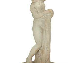 1074 A Continental carved marble figure of Venus at the bath Early 20th century, after the Antique Unmarked 24.5" H x 9.75" W x 8.5" D Estimate: $400 - $600