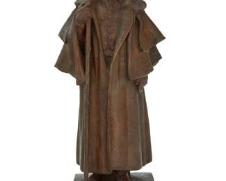 1191 Sidney Biehler Waugh (1904-1963) Gibraltar Patinated bronze Signed, possibly dated and titled, and inscribed in the casting: Sidney Waugh / FOR JANE AND ARTHVR / PORTVGAL / SPAIN 1935 / GIBRALTAR; impressed foundry mark: GARGANI FDRY N.Y. 18.625" H x 8.5" W x 5.75" D Estimate: $400 - $600