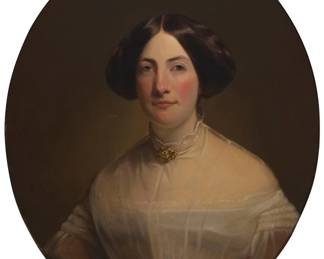1062 19th Century American School Portrait of a woman Oil on canvas laid to canvas Unsigned 30" H x 25" W Estimate: $2,000 - $3,000