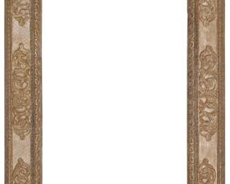 1372 A carved silvered wood frame With egg and dart trim and foliate motifs in relief Inner: 33.5" H x 24.5" W; Outer: 45.625" H x 36.375" W x 2.75" D Estimate: $400 - $600