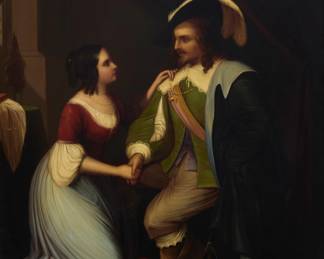 1367 Attributed to Wilhem von Kalbach (1805-1874) "Egmont et Claire (Goethe)" Oil on copper Unsigned; titled and attributed on a label affixed verso 15" H x 12.25" W Estimate: $1,000 - $1,500