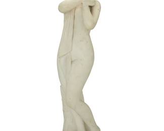 1075 A Continental carved marble model of Venus with a dove Mid-20th century Unmarked 24.5" H x 7" W x 7.75" D Estimate: $300 - $500