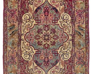 1108 A Lavar Kerman prayer rug Early 20th century Wool on cotton foundation 7' L x 4' 6" W Estimate: $1,500 - $2,000