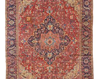 1015 A Heriz rug Circa 1930s Wool on cotton foundation 11' 11" L x 9' 1.5" W Estimate: $1,500 - $2,000