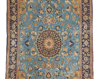 1339 An Indo Persian Nain rug Mid-20th century Wool and silk on cotton foundation 11' 6" L x 7' 2.5" W Estimate: $1,000 - $2,000