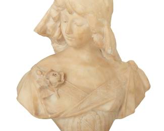 1286 An Italian carved alabaster bust of a young woman Early 20th century Unmarked 18" H x 14.75" W x 9.5" D Estimate: $300 - $500