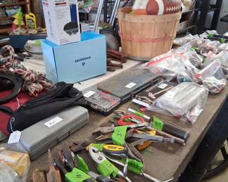 TOOLS and an incredible rolling counter high long work table