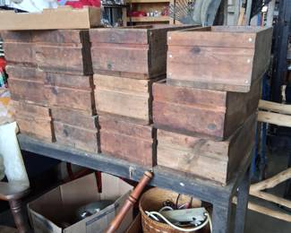 LOVE these primitive heavy wood crates.  We have used them all over the sale
