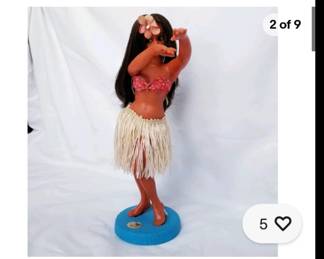 vintage Aloha Hawaii hula girl plastic figure 11" Japan