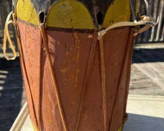 Native American Pueblo drum likely from the Cochiti or Taos Pueblo