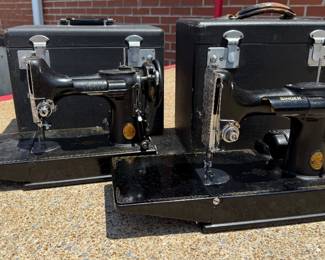 Pair of Singer Featherweight Sewing Machines