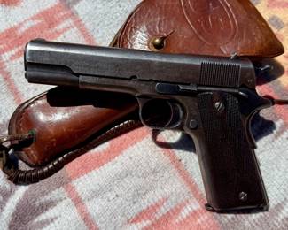 WWI era Colt Model 1911 U.S. Army issued. An iconic piece of American military history, this early Colt features classic wartime production markings and desirable U.S. Army issue configuration. A fantastic collector firearm with strong historical appeal tied to the Great War period. Serious Colt and military collectors take note.