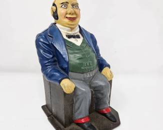 Antique J & E Stevens Tammany The Trust Bank Cast Iron Mechanical Bank