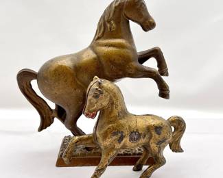 Lot #14 - set of Two Antique Cast Iron Horse Still Banks-