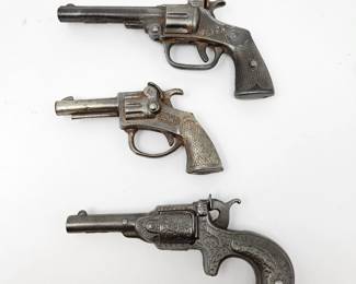 Vintage Toy Cap Gun Lot Echo Made in USA Slick Revolver Pat’d Dec 7 1887 Derringer