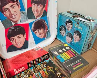 Beattles lunchbox, other Beatles memorabilia