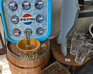 Pepsi tray, nail keg