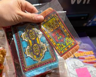Antique Tobacco Felt Mini Persian Carpet Rugs