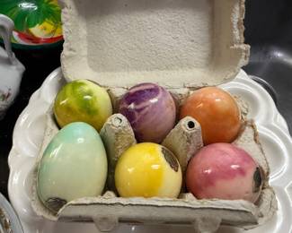 Alabaster carved eggs