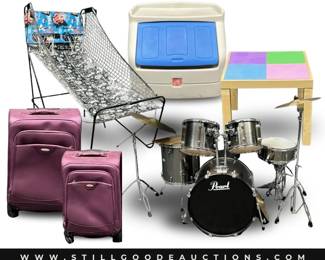 Pearl drum set, lego, dolls, toys, power tools, and much more