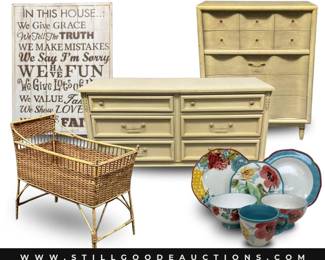 Dishes, vintage furniture, artwork, household decor, rugs, tools, power tools, yard tools, gardening and much more