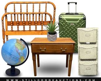Luggage, furniture, antiques, vintage furniture, globes, home decor and much more