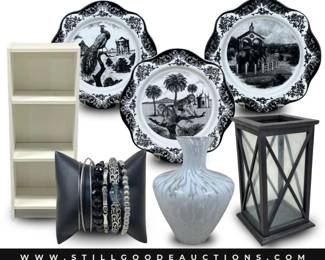 Jewelry, sterling silver, gold, household, china, lanterns, art glass and much more