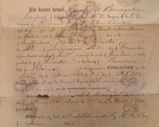 Civil War furlough papers.