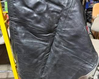 Heavy leather chaps.