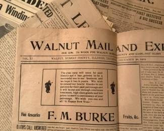 Early 20th century newspapers.