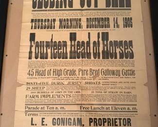 Original 1905 Auction bill.