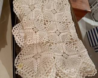 Large crochet bedspread. 