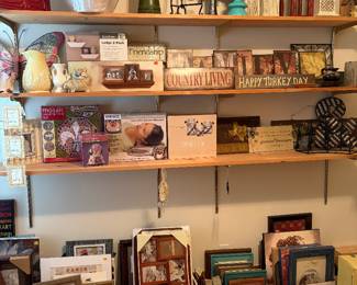 Room filled with framed decor and crafts