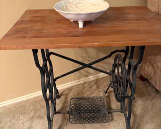 Vintage sewing machine side table 