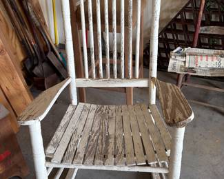 Vintage White Porch Rocking Chair 