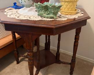 Antique octagon shaped side table 