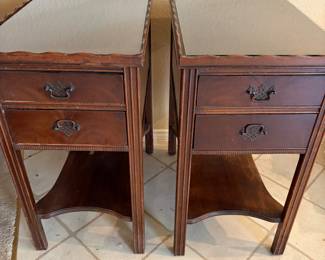 Matching MCM Side tables with glass tops
