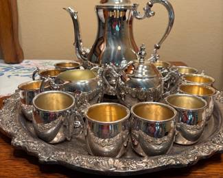 Vintage Silverplate Tea service with tray 