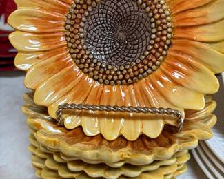 Cracker Barrel Sunflower desert plates 
