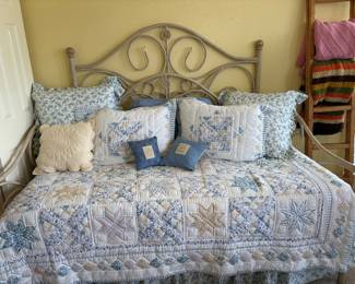 Wrought Iron Trundle bed with bedding included!!
