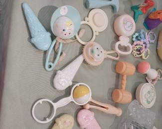 Vintage rattles, $1 each
