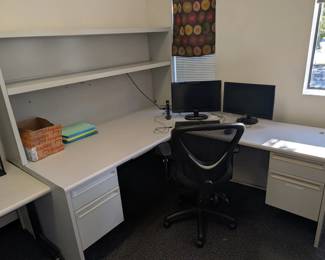 Another corner desk with hutch