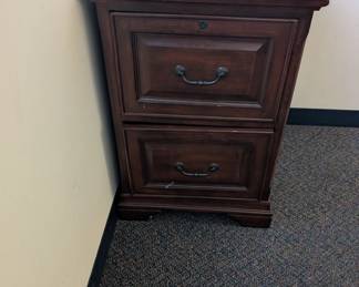 Wooden two-drawer file cabinet