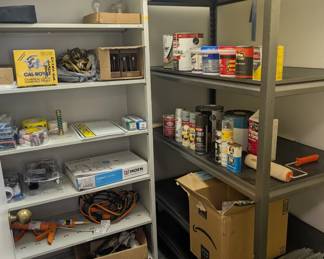Metal shelving rack and metal cabinet sold separately. Content sold separately
