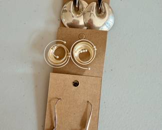 Many sterling silver earrings