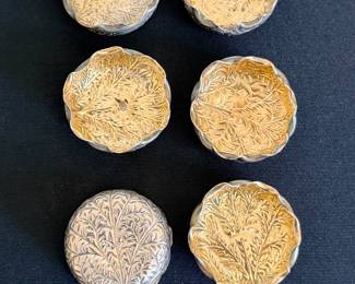 Six (6) Sterling silver salt cellars